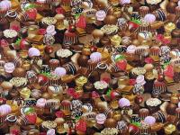 Pralinen Schokolade Erdbeeren - süßer Stoff von Timeless Treasures